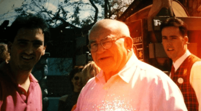 Photo of actor Ed Asner at Disney in mid-90s