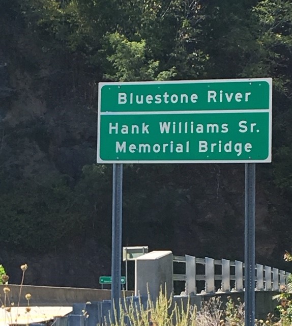 picture of the Hank Williams Memorial Bridge in West Virginia