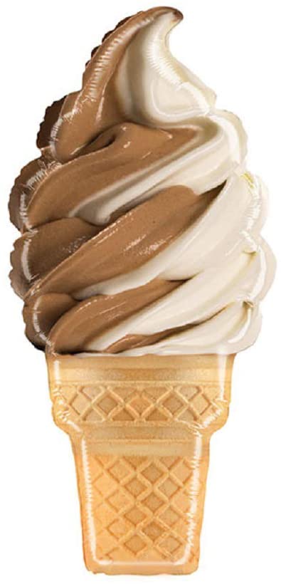 vanilla chocolate swirled ice cream cone