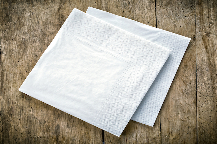 plain white paper napkin